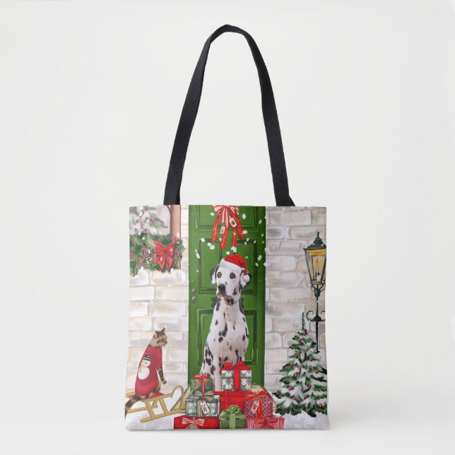 Dalmatian Dog Christmas  Tote Bag (Front)