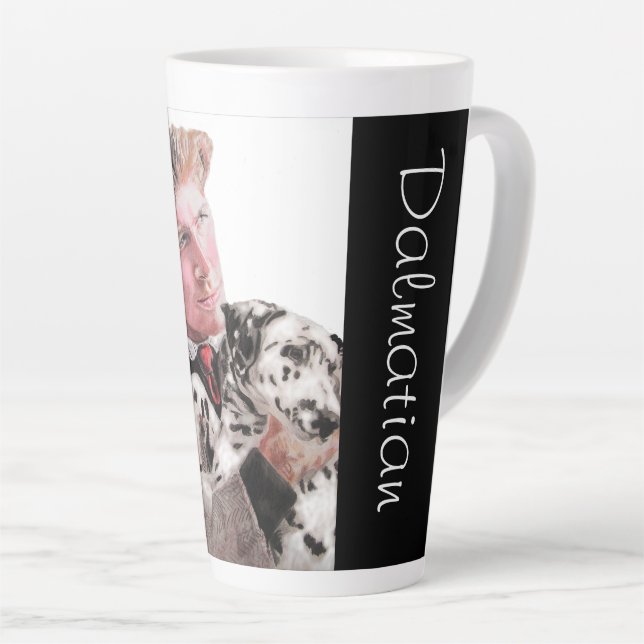 Dalmatian Dog Dogs cute Spotty Black White Mug (Right Angle)