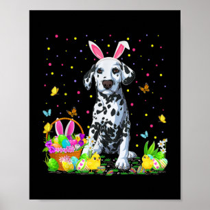 Dalmatian Dog Easter Egg Hunting Dalmatian Easter Poster