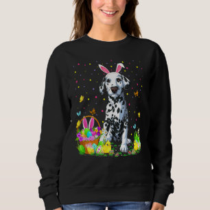 Dalmatian Dog Easter Egg Hunting Dalmatian Easter  Sweatshirt