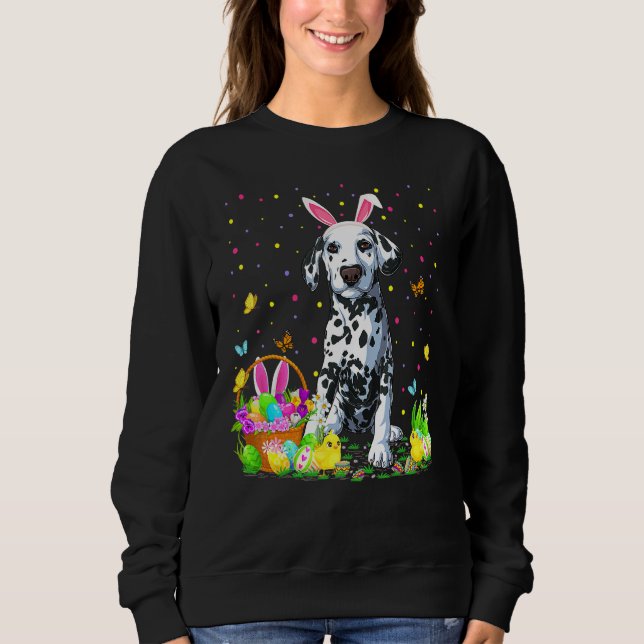 Dalmatian Dog Easter Egg Hunting Dalmatian Easter  Sweatshirt (Front)