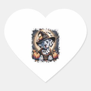 Dalmatian Dog Halloween Heart Sticker