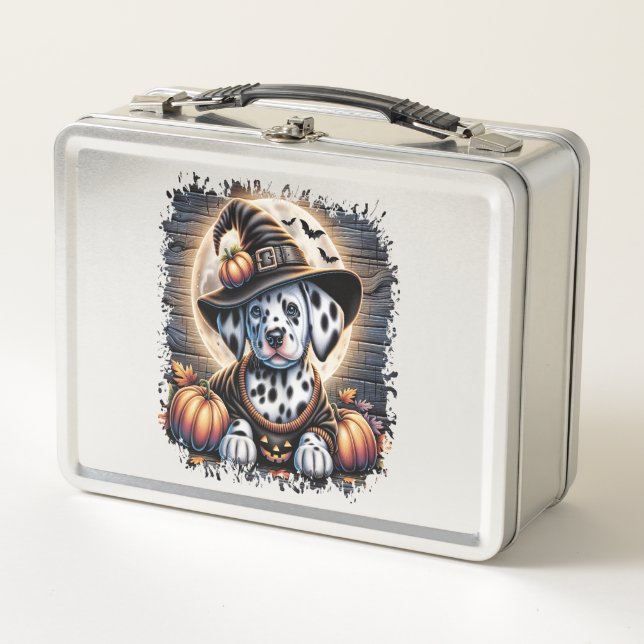 Dalmatian Dog Halloween Metal Lunch Box (Front)