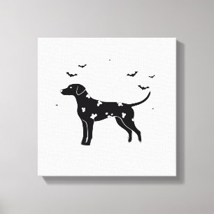 Dalmatian Dog � Halloween Moon Silhouette Classic  Canvas Print