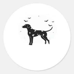 Dalmatian Dog – Halloween Moon Silhouette Classic Classic Round Sticker