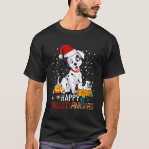 Dalmatian Dog Happy Hallothanksmas Thanksgiving Ch T-Shirt