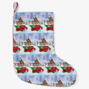 Dalmatian Dog In Christmas Delivery Truck Snow Small Christmas Stocking