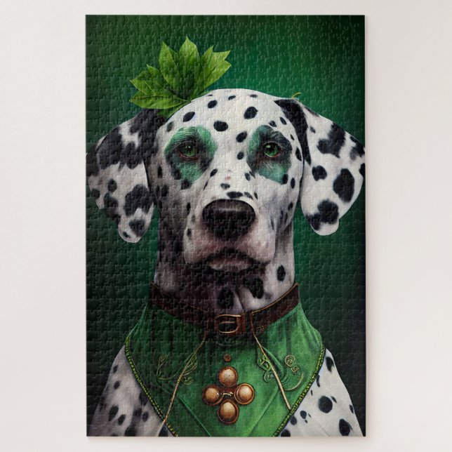 Dalmatian Dog in St. Patrick's Day Dress Jigsaw Puzzle (Vertical)