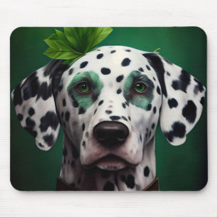 Dalmatian Dog in St. Patrick's Day Dress Mouse Pad