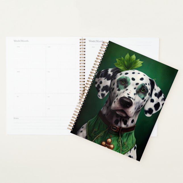 Dalmatian Dog in St. Patrick's Day Dress Planner (Display)