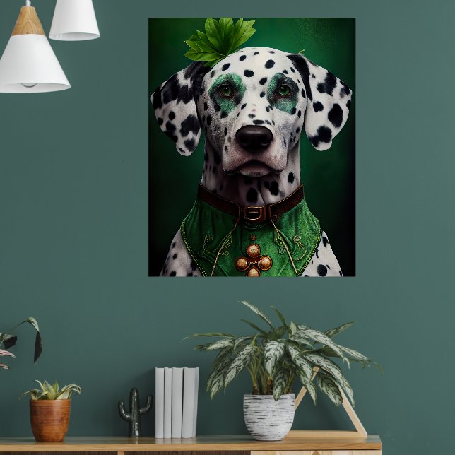 Dalmatian Dog in St. Patrick's Day Dress Poster (Living Room 1)