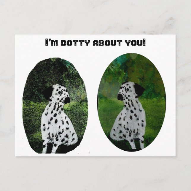 Dalmatian Dog Love Funny Postcard (Front)