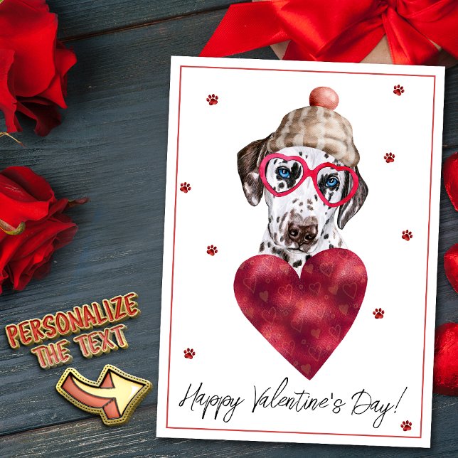 Dalmatian Dog Lover Valentine Gift Holiday Card (Creator Uploaded)