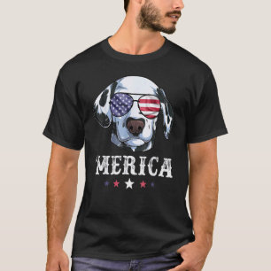 Dalmatian Dog Merica 4th Of July American Flag Usa T-Shirt