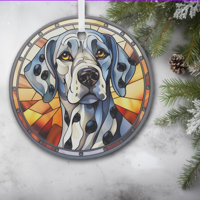 Dalmatian Dog Mosaic Stained Glass Tree Decoration (Creator Uploaded)