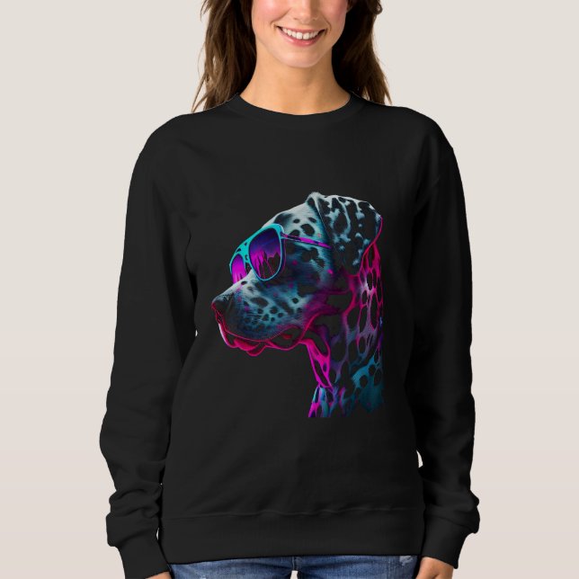 Dalmatian Dog owner Vaporwave Notorious DJ Sweatshirt (Front)