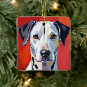 Dalmatian   Dog Painting Pet Watercolor Ceramic Ornament