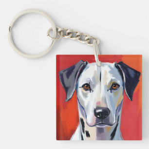 Dalmatian Dog Painting Pet Watercolor Key Ring