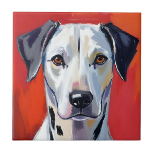 Dalmatian   Dog Painting Pet Watercolor Tile