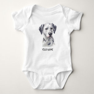 Dalmatian Dog Pet Watercolor Baby Bodysuit