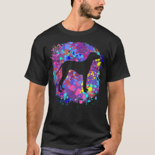 Dalmatian Dog Pink Watercolor Splatter Art Love T-Shirt