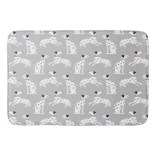 Dalmatian Dog Polka Dot Animal Watercolor Kids Bath Mat (Front)