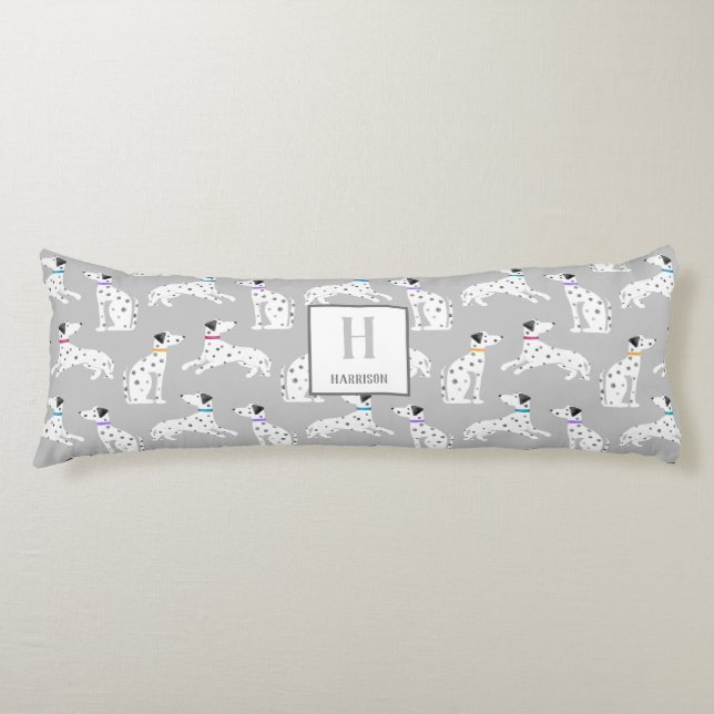 Dalmatian Dog Polka Dot Animal Watercolor Kids Body Cushion (Front)