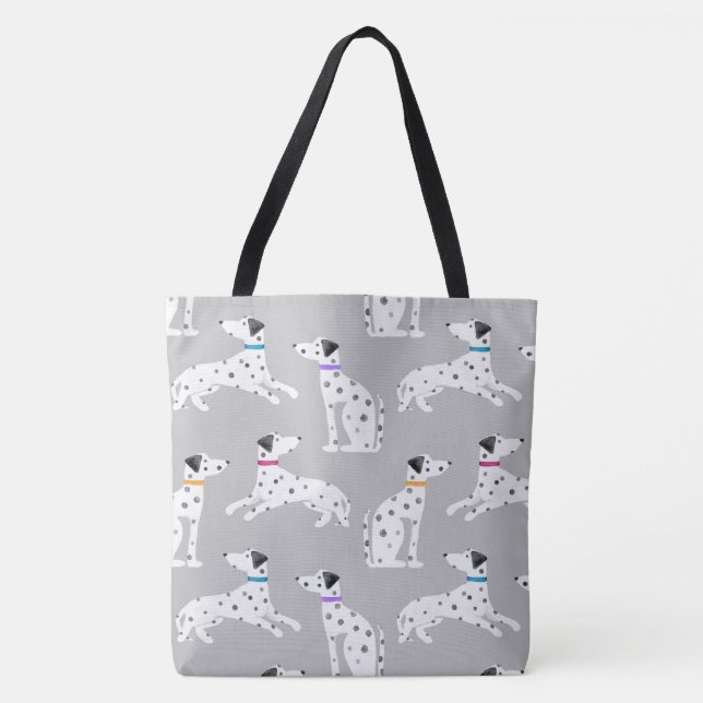 Dalmatian Dog Polka Dot Animal Watercolor Tote Bag (Front)