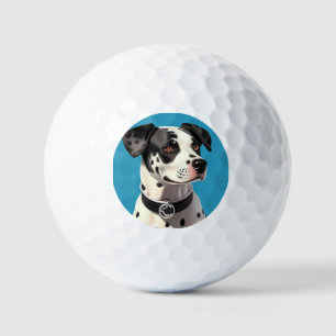 Dalmatian Dog Portrait Golf Balls