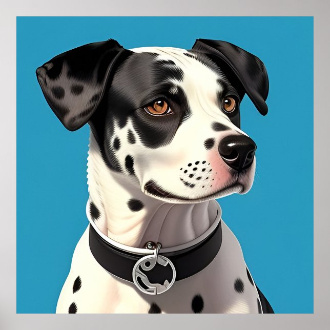 Dalmatian Dog Portrait Poster (Front)