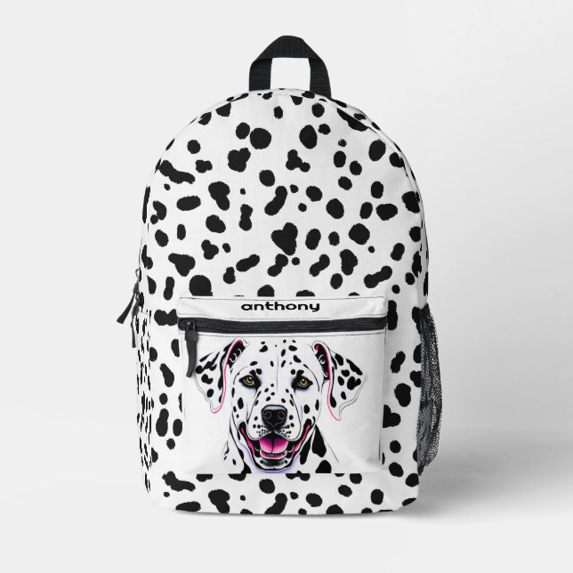Dalmatian Dog Printed Backpack (Front)