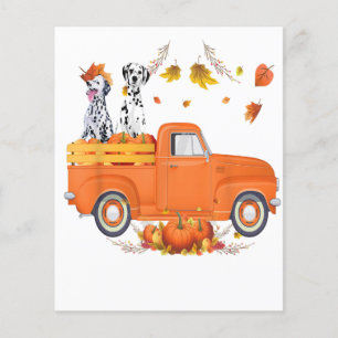 Dalmatian Dog Pumpkin Truck Fall Leaf Thanksgiving Flyer