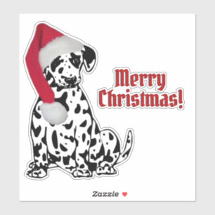Dalmatian Dog Red Stocking Cap Merry Christmas