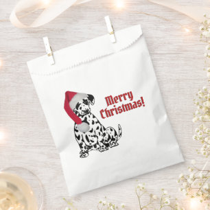 Dalmatian Dog Red Stocking Cap Merry Christmas Favour Bags
