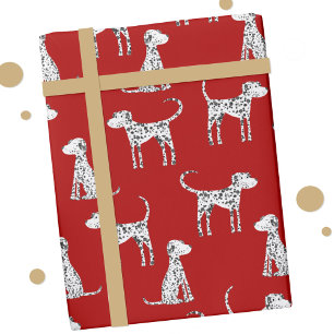 Dalmatian Dog Red Wrapping Paper