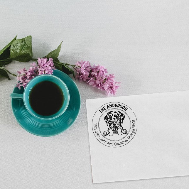 Dalmatian Dog Return Address Family Rubber Stamp (Creator Uploaded)