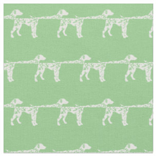 Dalmatian Dog Silhouette Pet Sage Green Fabric