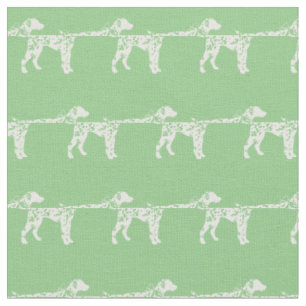Dalmatian Dog Silhouette Pet Sage Green Fabric