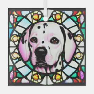 Dalmatian Dog "Stained Glass"  Glass Tree Decoration