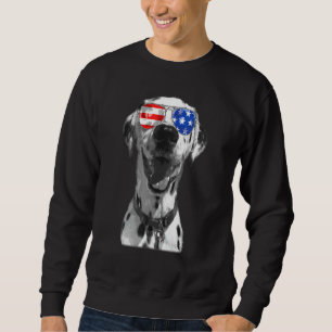 Dalmatian Dog Sunglasses Flag American 4th Of July Sweatshirt