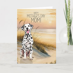 Dalmatian Dog Sunset Beach Mother's Day Holiday Card