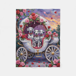 Dalmatian Dog Valentine's Day Fleece Blanket