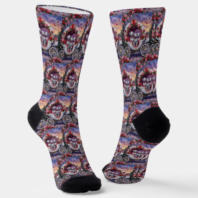 Dalmatian Dog Valentine's Day  Socks (Angled)