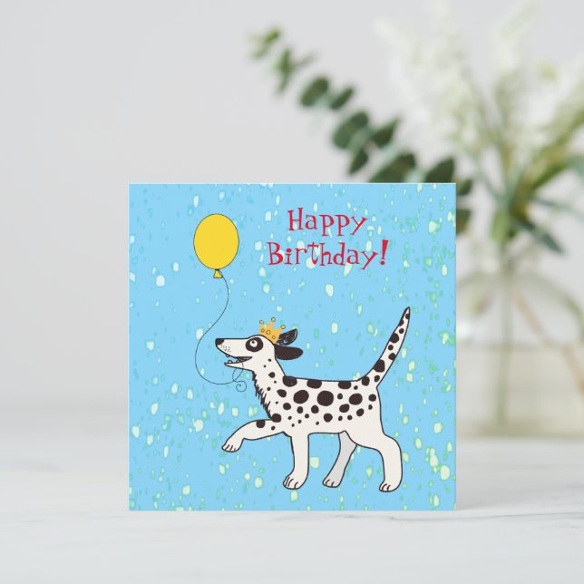 Dalmatian dog wishes happy birthday (Standing Front)