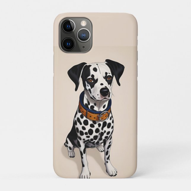 Dalmatian Dog with Black Spots and Collar Case-Mate iPhone Case (Back)