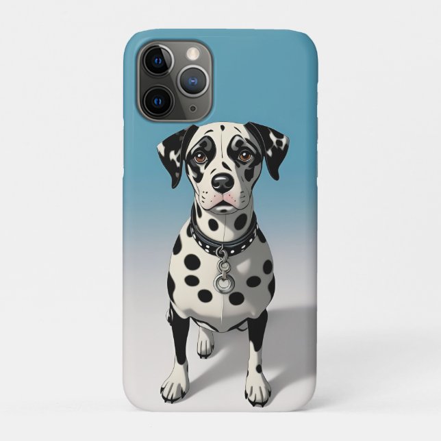 Dalmatian Dog with Black Spots and Collar Case-Mate iPhone Case (Back)