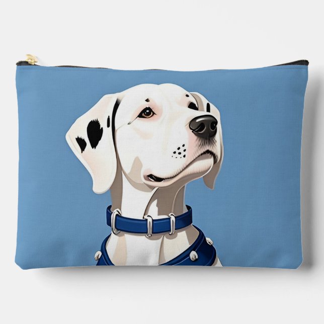 Dalmatian Dog With Blue Collar Accessory Pouch (Front)