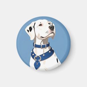 Dalmatian Dog With Blue Collar Magnet
