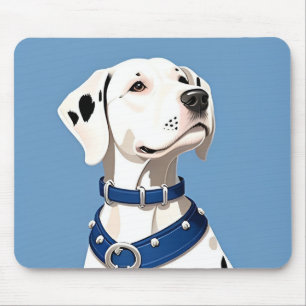 Dalmatian Dog With Blue Collar Mouse Pad
