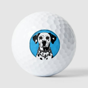 Dalmatian Dog With Chain Collar Golf Balls